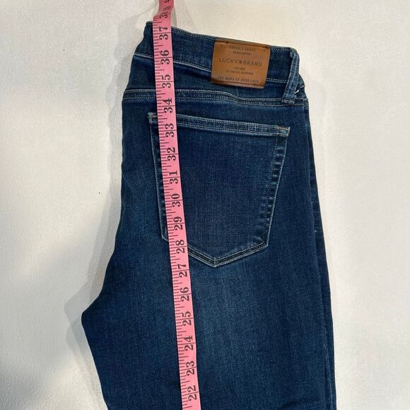 Lucky Brand 10/30 Ankle Skinny Jeans Dark Wash Raw Hem Denim Stretch Mid Rise - Picture 6 of 7